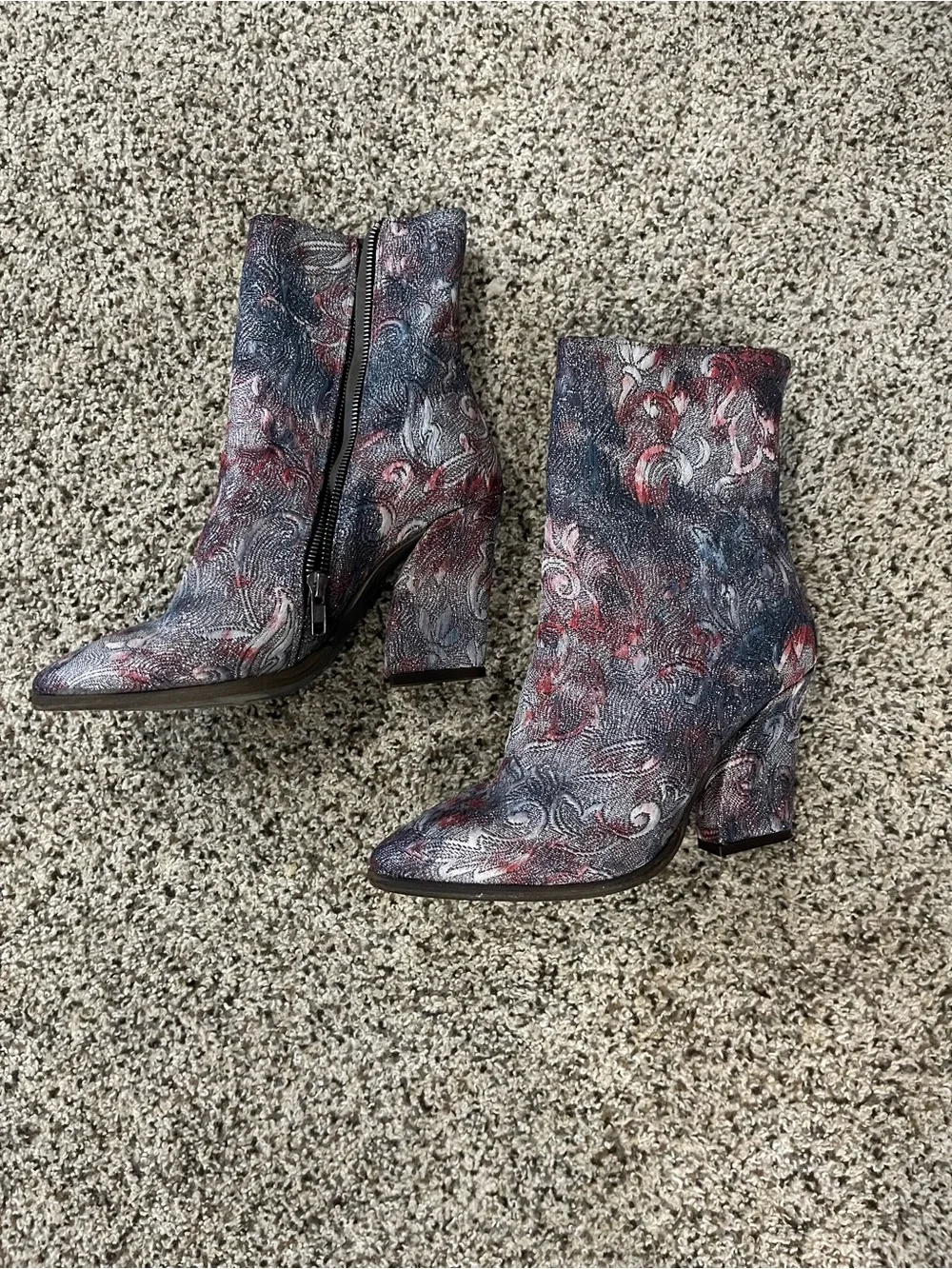 Jacquard Tapestry Glitter Boots Free People size 38
